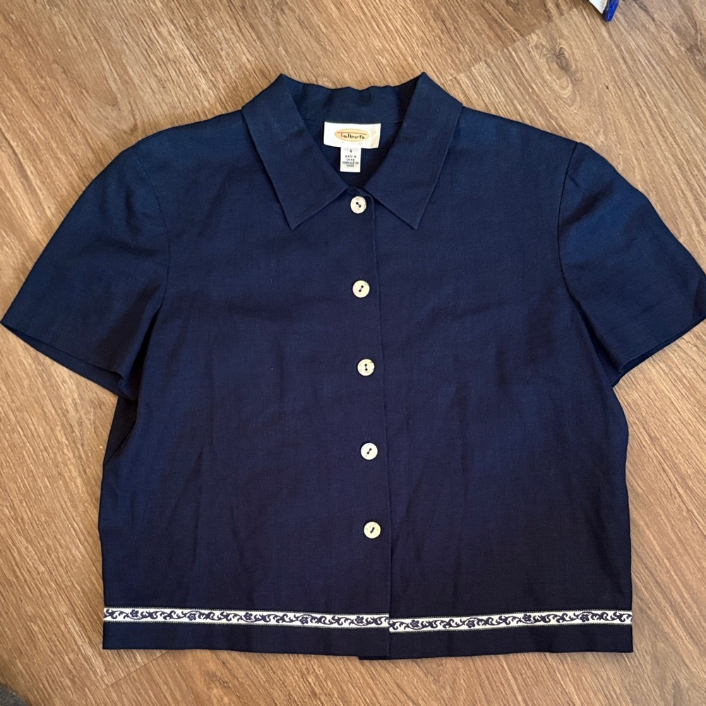 Talbots Classic Black Button-Up Women's Top